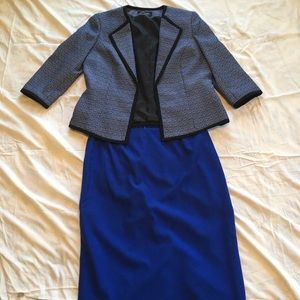 Blue & White suit blazer w/ blue skirt size 12